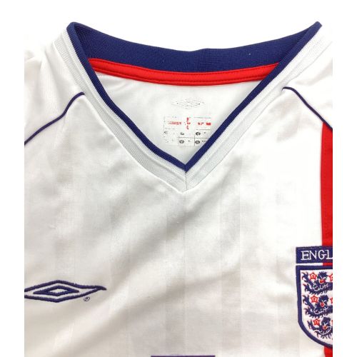 イングランド代表 サッカーユニフォーム メンズ SIZE XL ホワイト UMBRO 2002年ホーム 【7】デビッド・ベッカム