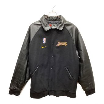 ロサンゼルス・レイカーズ (ミネアポリス・レイカーズ) スポーツウェア メンズ SIZE XL ブラック NIKE MADE IN CANADA スタジャン レザー×ウール