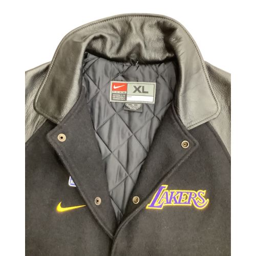 ロサンゼルス・レイカーズ (ミネアポリス・レイカーズ) スポーツウェア メンズ SIZE XL ブラック NIKE MADE IN CANADA スタジャン レザー×ウール