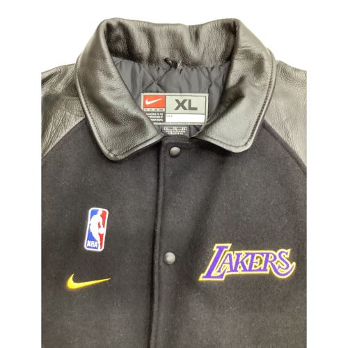 ロサンゼルス・レイカーズ (ミネアポリス・レイカーズ) スポーツウェア メンズ SIZE XL ブラック NIKE MADE IN CANADA スタジャン レザー×ウール