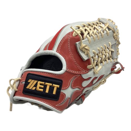 ZETT (ゼット) 硬式グローブ ホワイト×レッド PRO STATUS ORDER 外野用 BPG-PRO