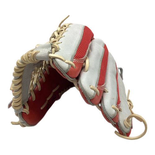 ZETT (ゼット) 硬式グローブ ホワイト×レッド PRO STATUS ORDER 外野用 BPG-PRO