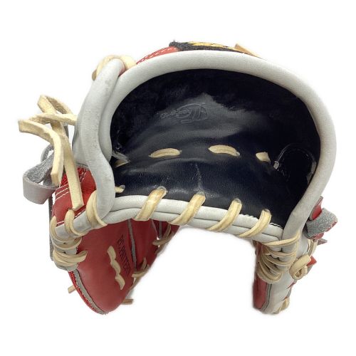 ZETT (ゼット) 硬式グローブ ホワイト×レッド PRO STATUS ORDER 外野用 BPG-PRO