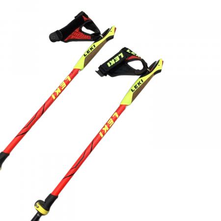 LEKIのトレッキングポール、
SOFTLITE
、蛍光グリーン
、美品・２本セットで… LEKI (レキ) トレッキングポール 90~120cm レッド PRESTIGE