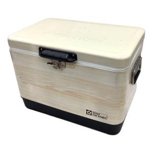 TENT FACTORY (テントファクトリー) クーラーボックス 29L ベージュ ウッド調 メタルクーラースチールボックスM