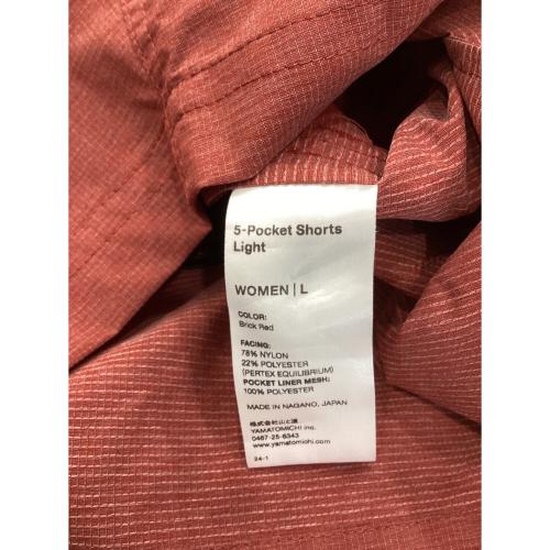 山と道 (ヤマトミチ) トレッキングボトム(ショート) レディース SIZE L レッド 5ポケットショーツライト