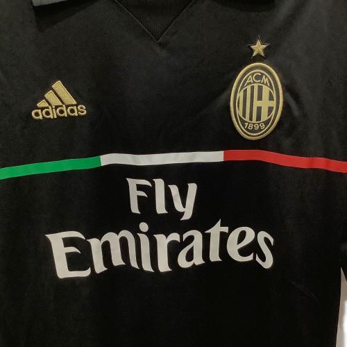 ACミラン サッカーユニフォーム メンズ SIZE 2XO ブラック adidas 11/12 ユニフォーム サード 半袖 スクデットワッペン付 V13433
