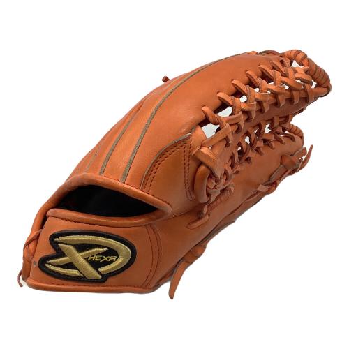 HEXA 硬式グローブ オレンジ 外野用