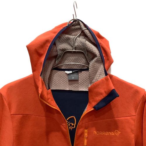 NORRONA (ノローナ) トレッキングウェア(フリース) メンズ SIZE M オレンジ×ネイビー 1815-22 フォルケティンウォーム2オクタフード Falketind Warm2 Octa Hood