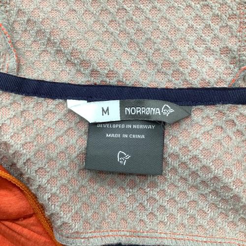 NORRONA (ノローナ) トレッキングウェア(フリース) メンズ SIZE M オレンジ×ネイビー 1815-22 フォルケティンウォーム2オクタフード Falketind Warm2 Octa Hood