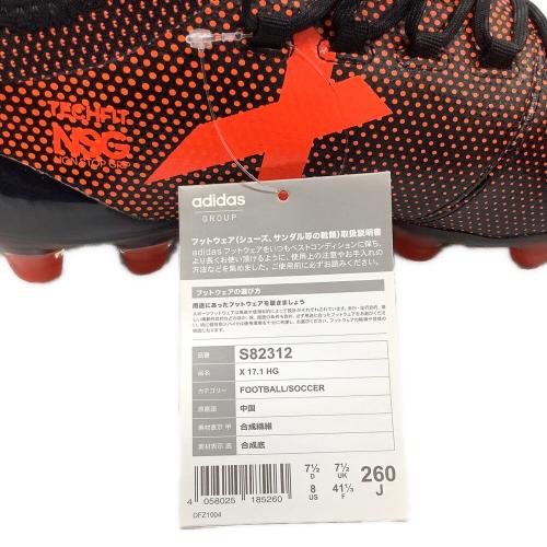 adidas (アディダス) サッカースパイク メンズ SIZE 26cm ブラック×レッド エックス 17.1 S82312