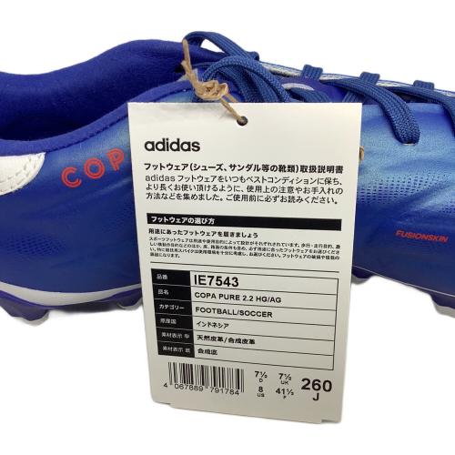 adidas (アディダス) サッカースパイク メンズ SIZE 26cm ブルー コパ ピュア 2.2 HG/AG IE7543