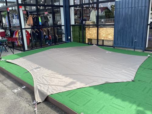 Snow peak (スノーピーク) ドームテント シミ小有 SET-260 ランドネスト M テントタープセット 約450×280×170(h)cm(テント)・約440×370cm(タープ) 2～4人用 程度AB 程度A