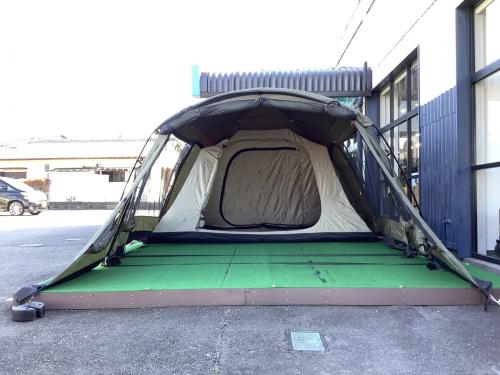 OGAWA (オガワ) ツールームテント 土ヨゴレ有 オリーブ ソレスト 約600×370×210㎝ 4～6人用 程度B 程度A スカートあり ハンマーなし/説明書あり