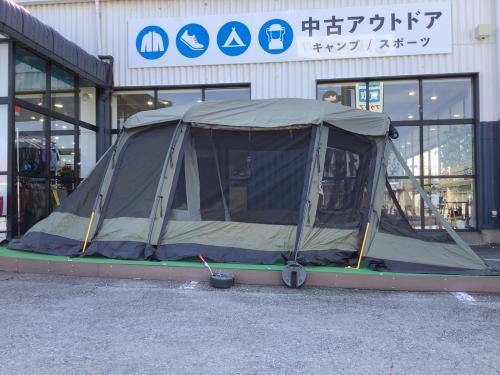 OGAWA (オガワ) ツールームテント 土ヨゴレ有 オリーブ ソレスト 約600×370×210㎝ 4～6人用 程度B 程度A スカートあり ハンマーなし/説明書あり