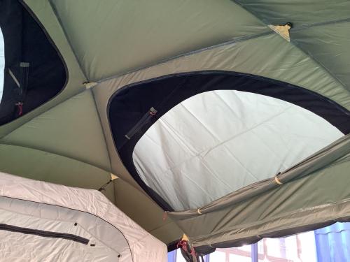 OGAWA (オガワ) ツールームテント 土ヨゴレ有 オリーブ ソレスト 約600×370×210㎝ 4～6人用 程度B 程度A スカートあり ハンマーなし/説明書あり