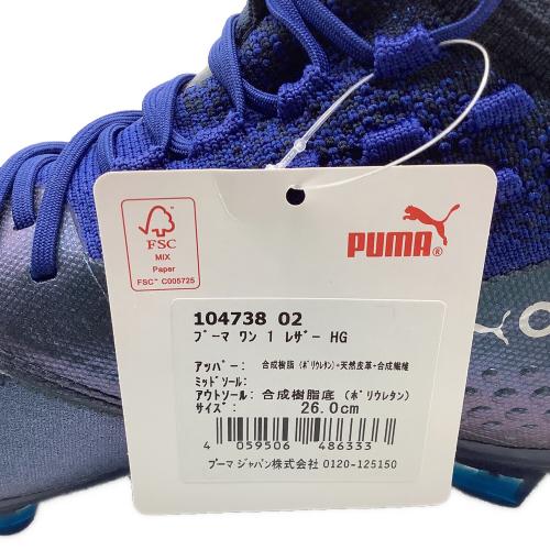 PUMA (プーマ) サッカースパイク メンズ SIZE 26cm ネイビー ワン 1 Lth HG 104738