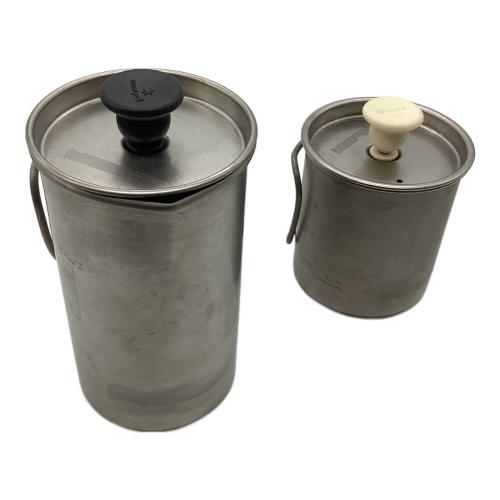 Snow peak (スノーピーク) コーヒー用品 カフェプレス・ミルクフォーマーセット廃盤品 チタンカフェラテセット3カップ