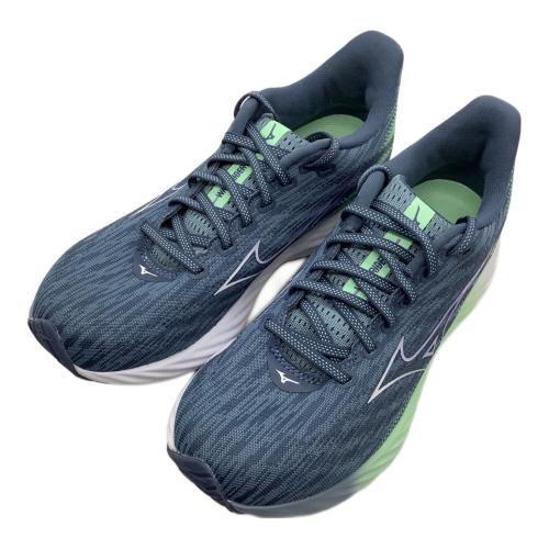 MIZUNO (ミズノ) ランニングシューズ J1GD240371 ウエーブライダー 28 レディース SIZE 25cm ネイビー×黄緑