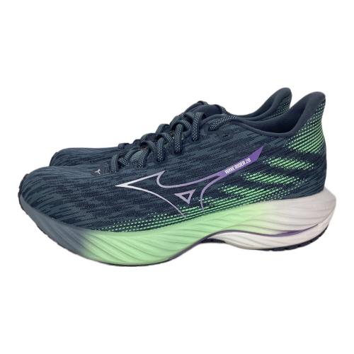 MIZUNO (ミズノ) ランニングシューズ J1GD240371 ウエーブライダー 28 レディース SIZE 25cm ネイビー×黄緑