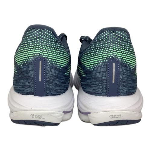 MIZUNO (ミズノ) ランニングシューズ J1GD240371 ウエーブライダー 28 レディース SIZE 25cm ネイビー×黄緑