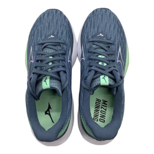 MIZUNO (ミズノ) ランニングシューズ J1GD240371 ウエーブライダー 28 レディース SIZE 25cm ネイビー×黄緑
