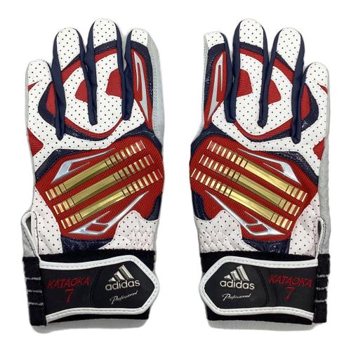 北海道日本ハムファイターズ 応援グッズ レッド×ホワイト 【7】片岡 奨人 バッティンググローブ・リストバンドセット 刺繍入りグローブ