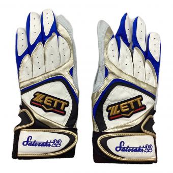 千葉ロッテマリーンズ (チバロッテマリーンズ) 応援グッズ ホワイト 【22】里崎智也 バッティンググローブ 刺繍入りグローブ プロ仕様モデル