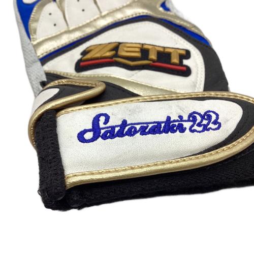 千葉ロッテマリーンズ (チバロッテマリーンズ) 応援グッズ ホワイト 【22】里崎智也 バッティンググローブ 刺繍入りグローブ プロ仕様モデル