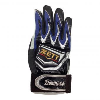 阪神タイガース (ハンシンタイガース) 応援グッズ ブラック×ネイビー 【14】能見篤史 バッティンググローブ 刺繍入りグローブ プロ仕様モデル