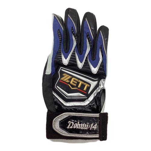 阪神タイガース (ハンシンタイガース) 応援グッズ ブラック×ネイビー 【14】能見篤史 バッティンググローブ 刺繍入りグローブ プロ仕様モデル