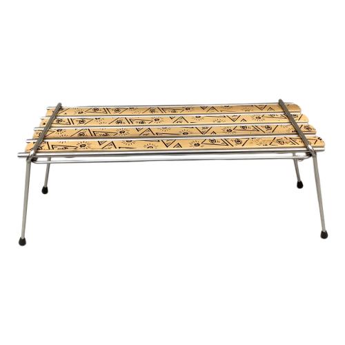 asimocrafts (アシモクラフツ) アウトドアテーブル ウッド天板グラインドロッジ生刷り総柄/カタカナアシモ ブラウン×マルチカモ A38GRATE