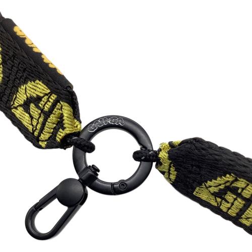 Petty Snacks アウトドア雑貨 ネックストラップ・イエロー×ブラック Locked in Lanyard