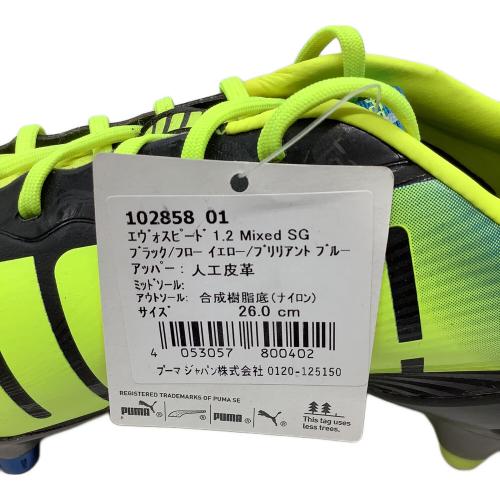 PUMA (プーマ) エヴォスピード 1.2 MIXED SG サッカースパイク 102858 ブラック×イエロー SIZE 26cm