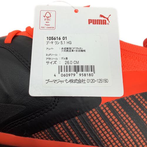 PUMA (プーマ) プーマ ワン 5.1 HG サッカースパイク 105616 オレンジ×ブラック SIZE 26cm