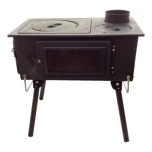 CAPTAIN STAG (キャプテンスタッグ) 薪ストーブ KAMADO 煙突 ガラス窓付 角型ストーブ