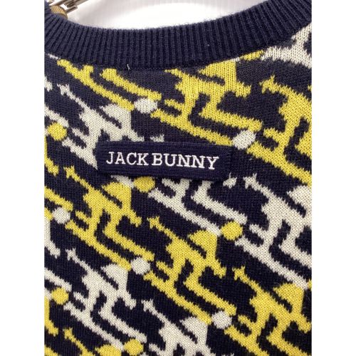 JACK BUNNY (ジャックバニー) ゴルフウェア(トップス) メンズ SIZE M ネイビー×イエロー ニット 262-9270147