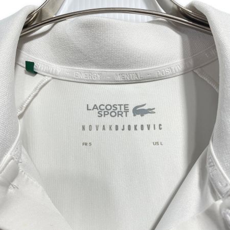 LACOSTE (ラコステ) テニスウェア メンズ SIZE L ホワイト 2021年モデル ノバク・ジョコビッチ 半袖ポロシャツ DH6959