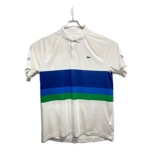 LACOSTE (ラコステ) テニスウェア メンズ SIZE L ホワイト 2021年モデル ノバク・ジョコビッチ 半袖ポロシャツ DH6959