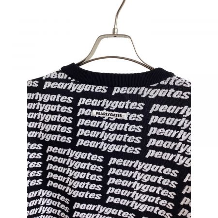 PEARLY GATES (パーリーゲイツ) ゴルフウェア(トップス) メンズ SIZE L ブラック×ホワイト ロゴ柄 20年モデル セーター 053-0270807