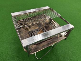 Snow peak (スノーピーク) 焚火台 非純正炭床・網ハーフ・純正グリルブリッジ・ナイロンケース付 焚火台L