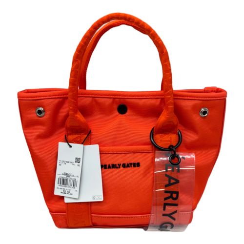 PEARLY GATES (パーリーゲイツ) ゴルフバッグ オレンジ ロゴチャーム付きカートバッグ