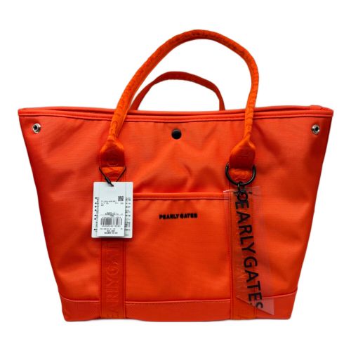 PEARLY GATES (パーリーゲイツ) ゴルフバッグ オレンジ ロゴチャーム付きロッカーバッグ