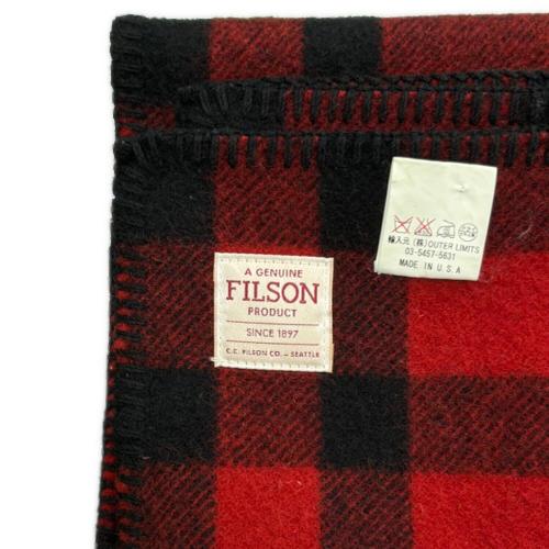 FILSON (フィルソン) ブランケット レッド×ブラック ウールブランケット 182×224㎝