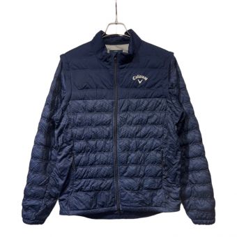 Callaway (キャロウェイ) ゴルフウェア(トップス) メンズ SIZE LL ネイビー ヘリンボーンプリント中綿入りスターストレッチブルゾン アウター C21215105