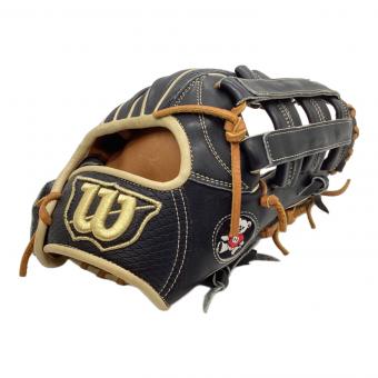 Wilson (ウィルソン) 軟式グローブ ブラック×ブラウン プロストックレザー ケース付 ウィルソンベア 外野用