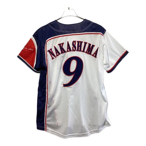 北海道日本ハムファイターズ (ホッカイドウニッポンハムファイターズ) 応援グッズ Mサイズ ホワイト×ネイビー×レッド HOKKAIDO be AMBITIOUS ユニフォーム 【9】中島卓也 レプリカ