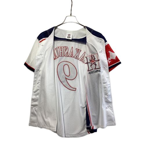 北海道日本ハムファイターズ (ホッカイドウニッポンハムファイターズ) 応援グッズ Mサイズ ホワイト×ネイビー×レッド HOKKAIDO be AMBITIOUS ユニフォーム 【9】中島卓也 レプリカ