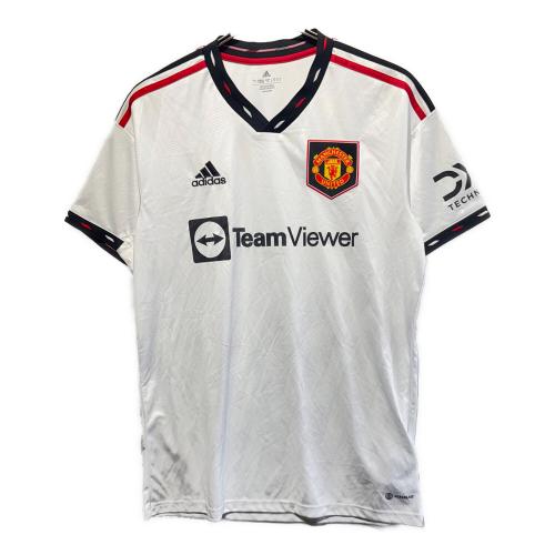 adidas (アディダス) サッカーユニフォーム メンズ SIZE O ホワイト×ブラック 2022/23アウェイユニフォーム マンチェスターユナイテッド H13880