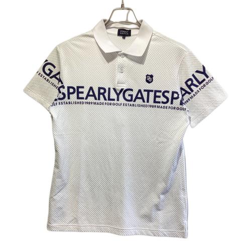 PEARLY GATES (パーリーゲイツ) ゴルフウェア(トップス) メンズ SIZE L ホワイト ぽこぽこギンガム半袖ポロシャツ 2021年モデル ポロシャツ 053-1260711
